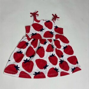Baby Girl Strawberry Print Kids Dress Size 9M